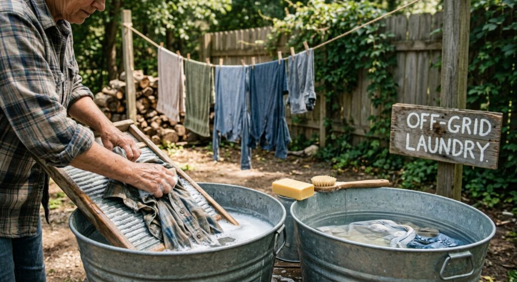 How to Wash Clothes Without Electricity: The Complete Off-Grid Laundry Guide