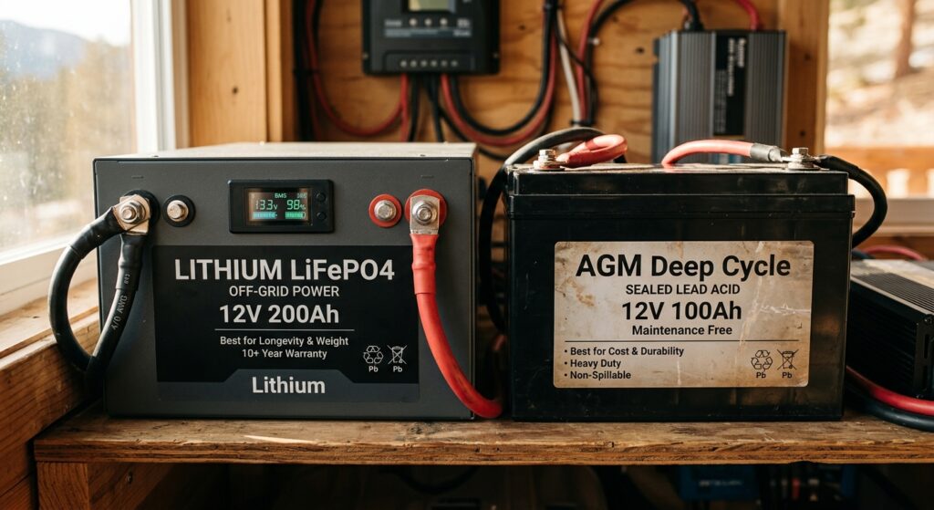 Best Solar Batteries for Off-Grid Living in 2026 (Lithium vs AGM) — guide