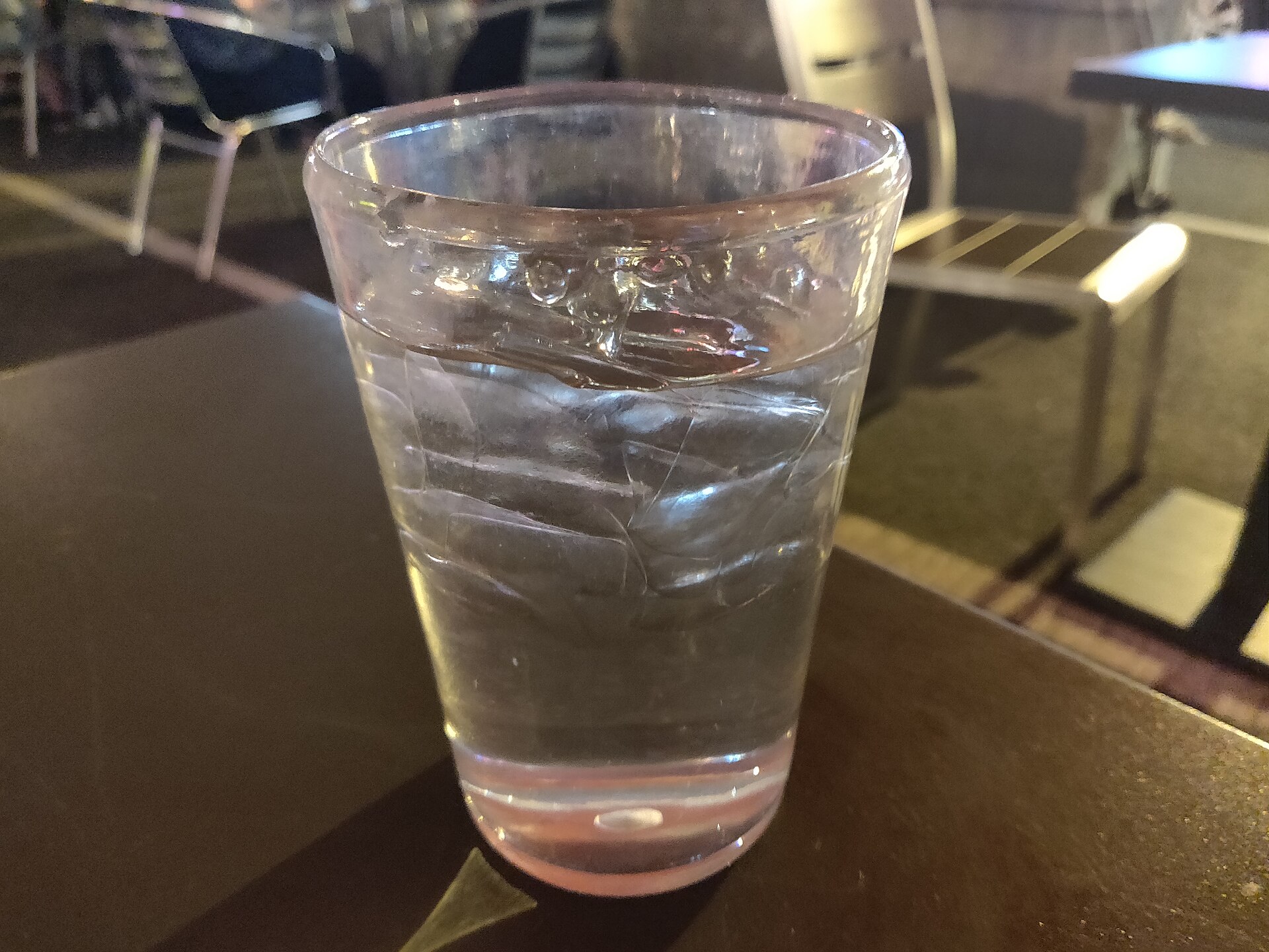 testing water clarity in a glass